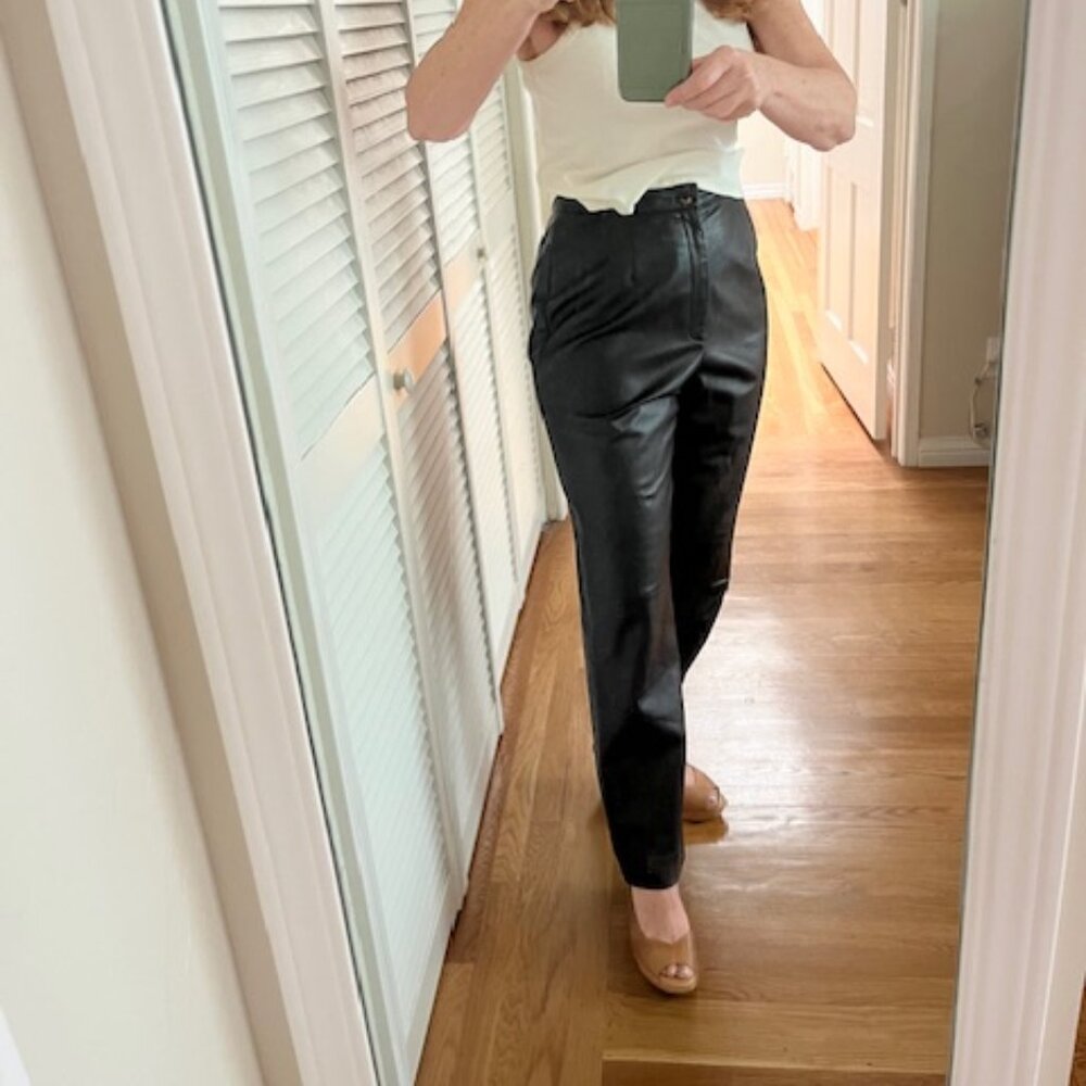 Dana Buchman Black Leather Slacks